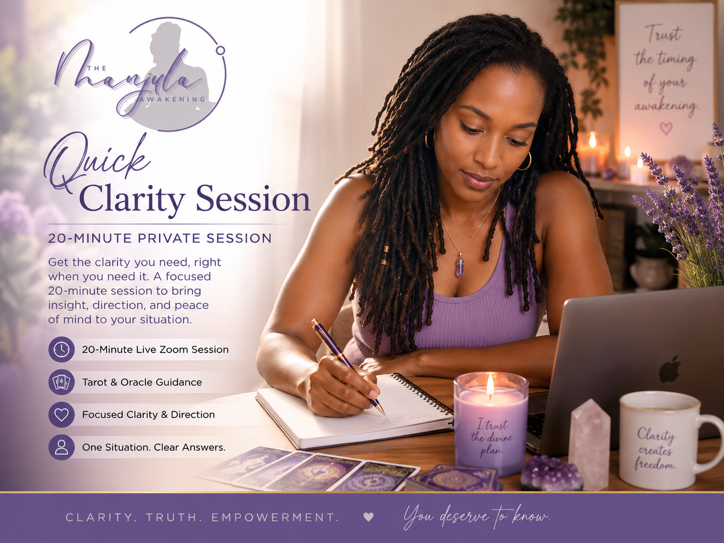 Quick Clarity Session
20-Minute Private Guidance Session